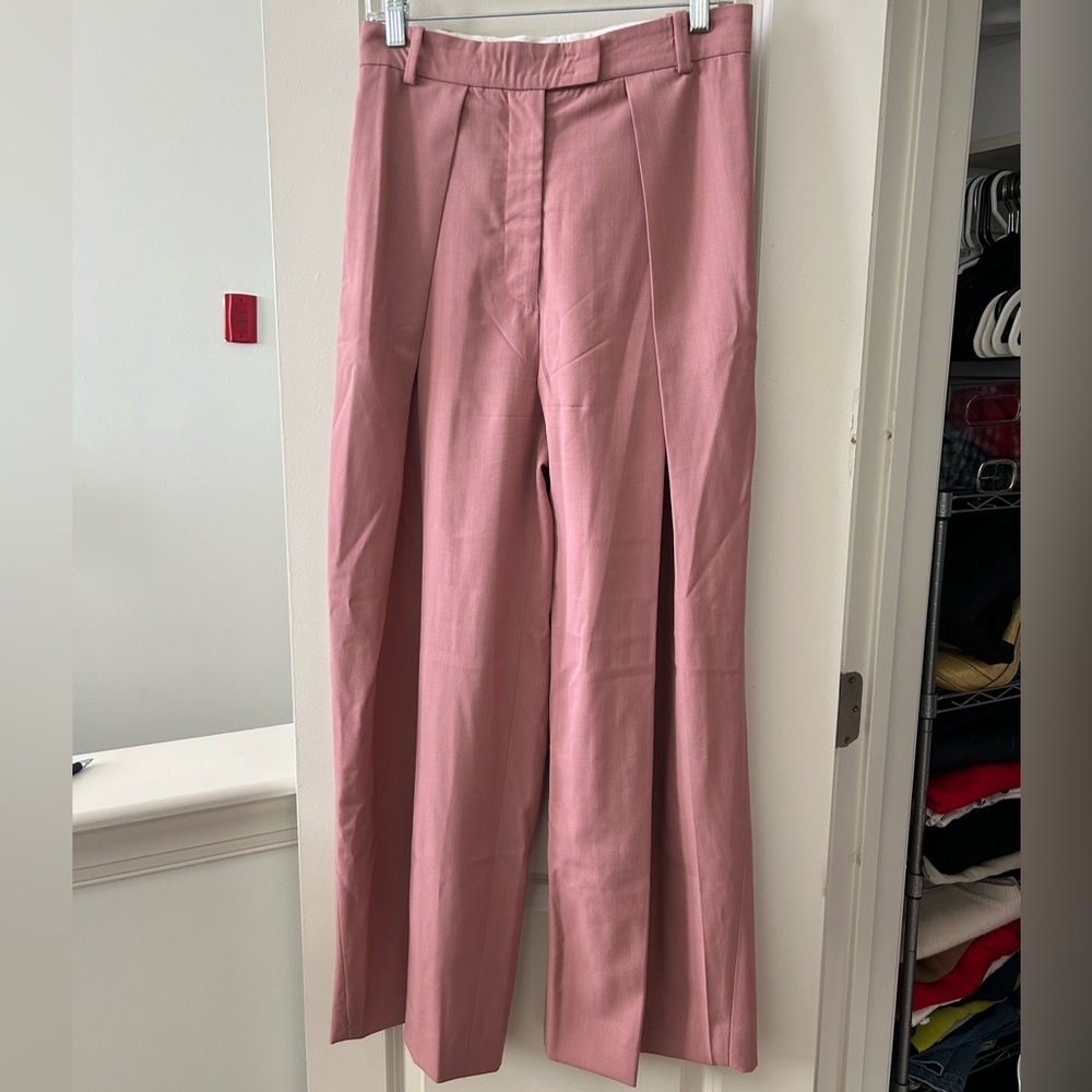 COS wide leg pleated pink trousers, size US10 (fit like US6)